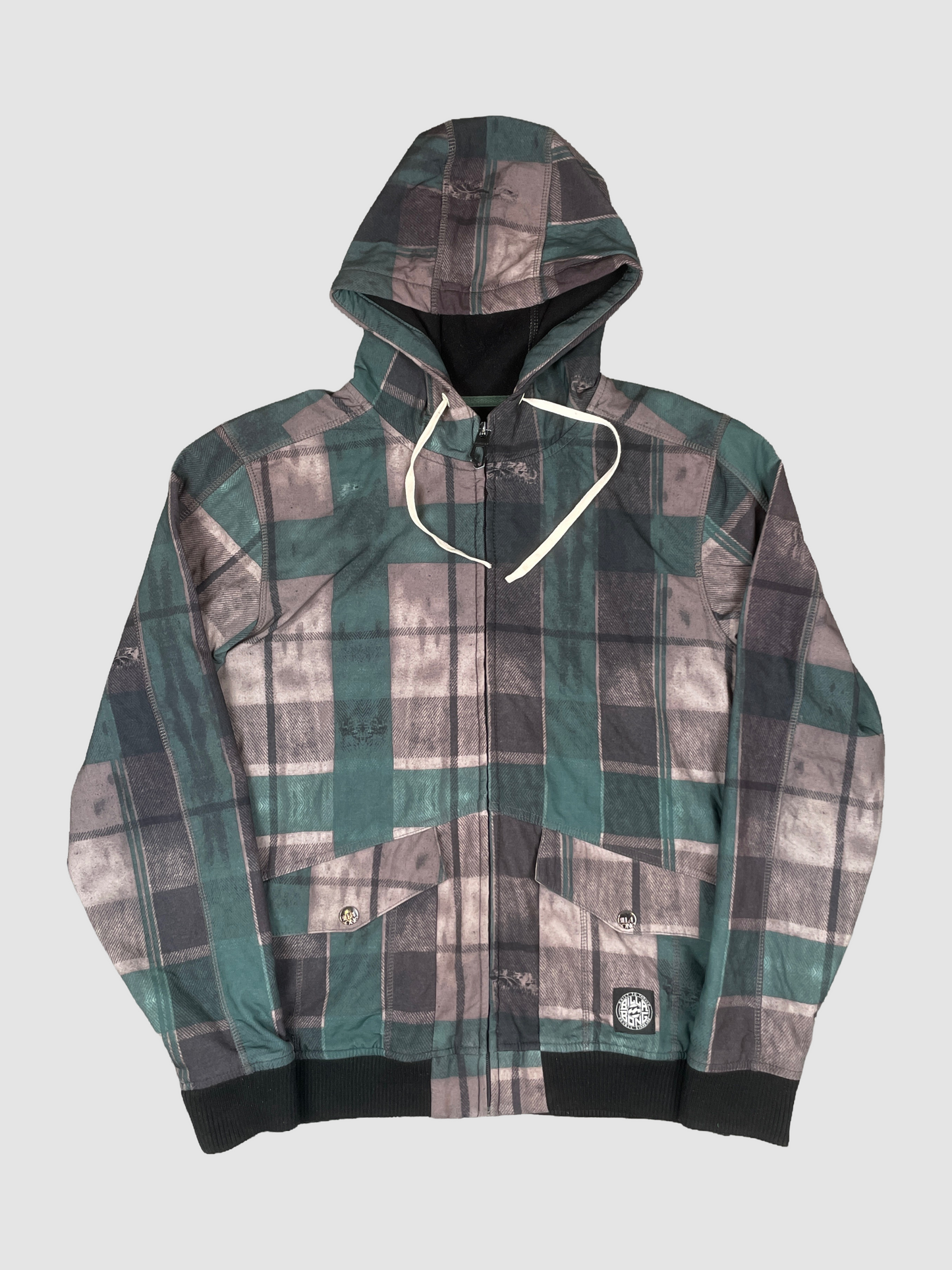 Billabong Plaid Zip-up Hoodie
