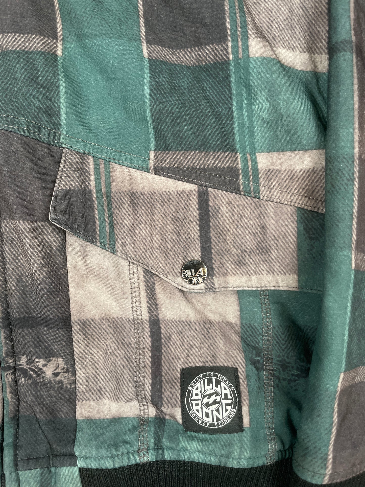 Billabong Plaid Zip-up Hoodie